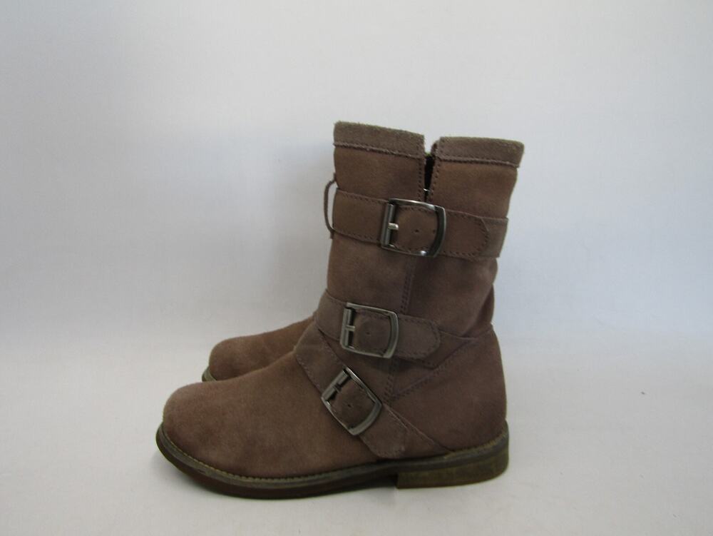 Nine West Womens Size 7 M Brown Suede Zip Buckle Ankle Fashion Boots Bootie
